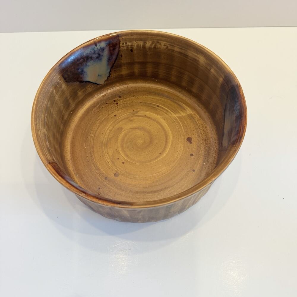 Sango Splash 4951 Stoneware 8” Storage Bowl Brown Drip Glaze - Picture 2 of 7